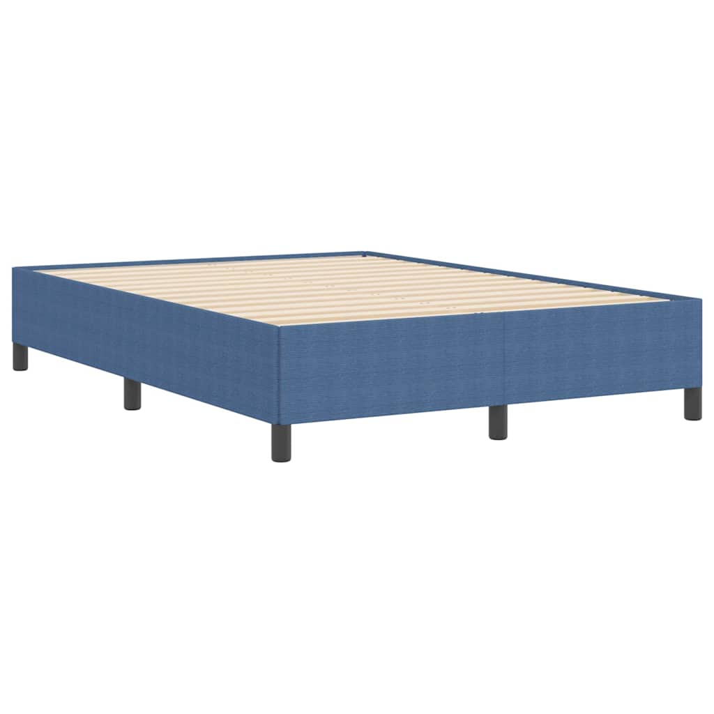 vidaXL Κρεβάτι με ελατήρια Μπλε 160 x 200 cm Υφασμάτινο Κορντουρά