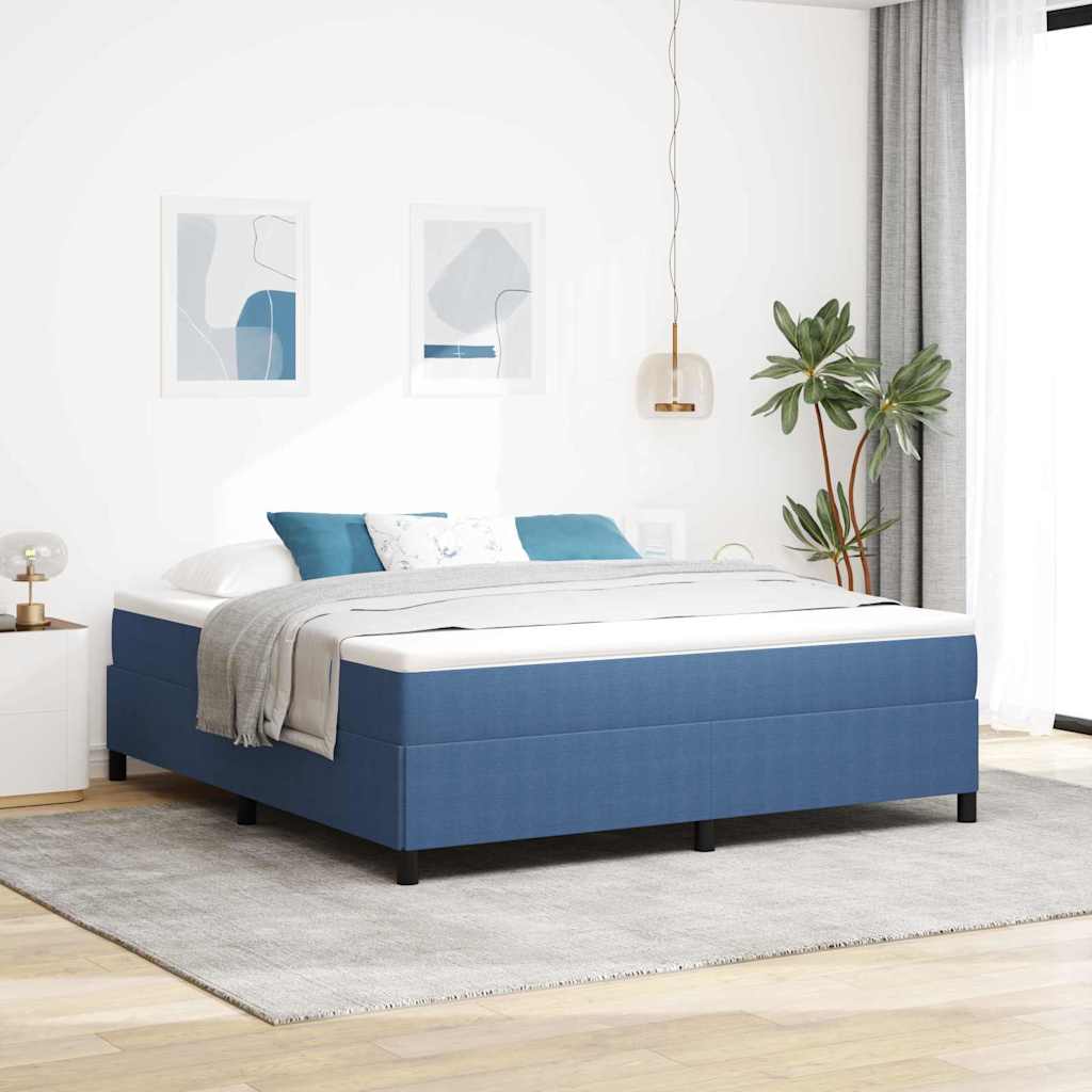 vidaXL Κρεβάτι με ελατήρια Μπλε 180 x 200 cm Υφασμάτινο Κορντουρά