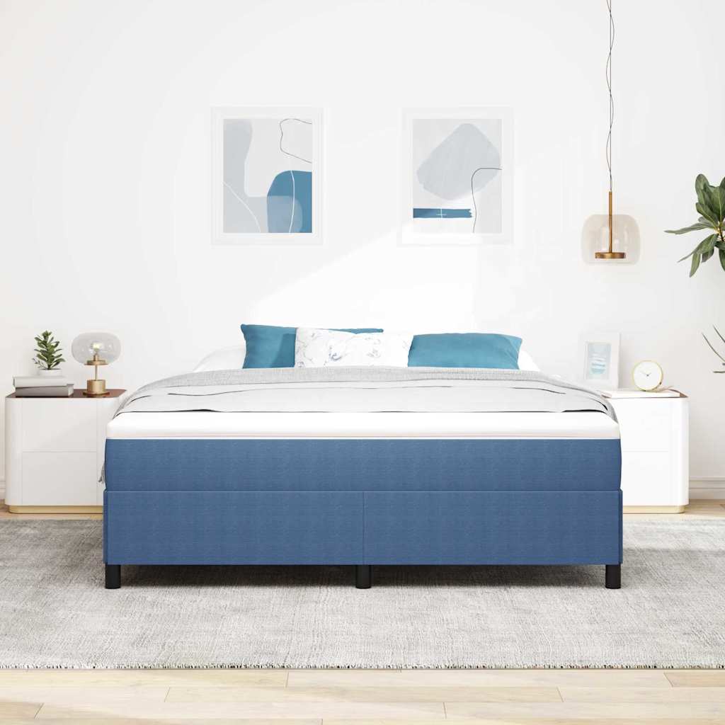 vidaXL Κρεβάτι με ελατήρια Μπλε 180 x 200 cm Υφασμάτινο Κορντουρά