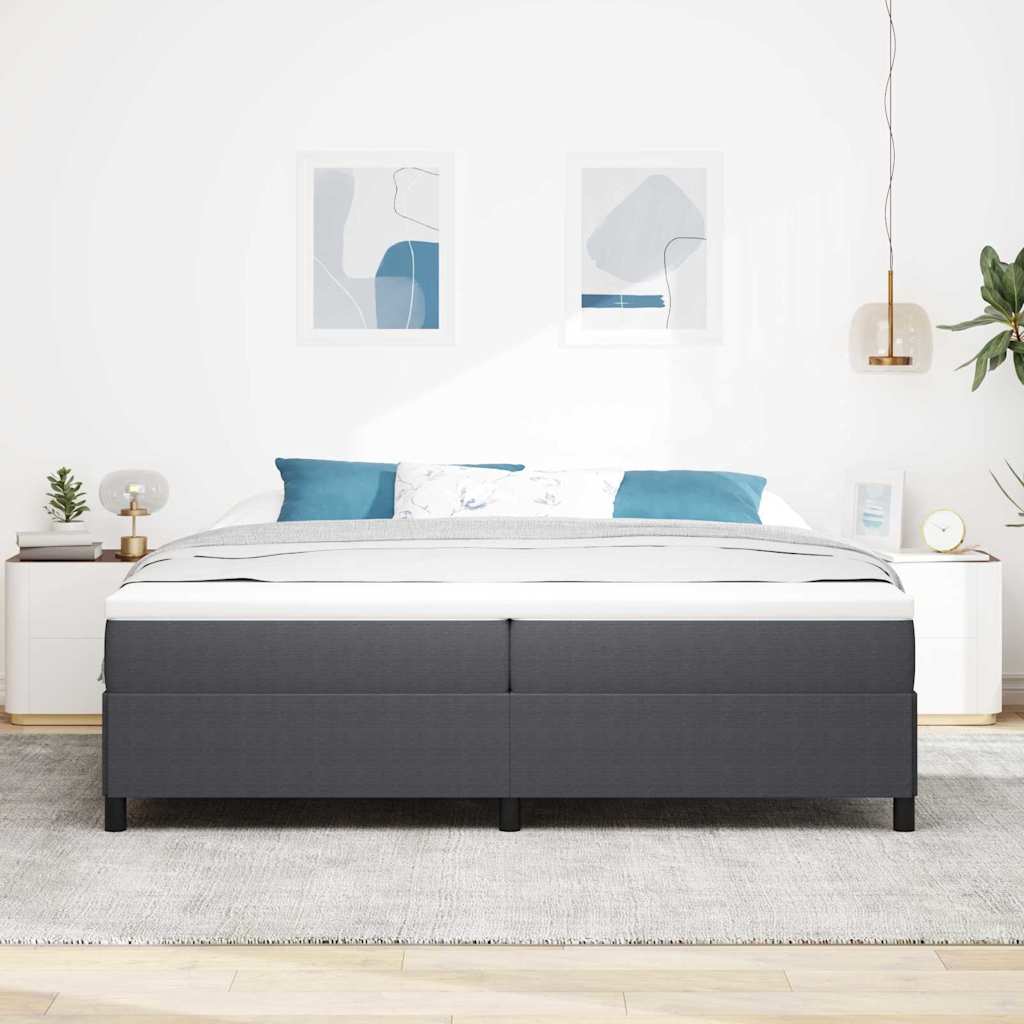 vidaXL Κρεβάτι με ελατήρια Σκούρο Γκρι 200 x 200 cm
