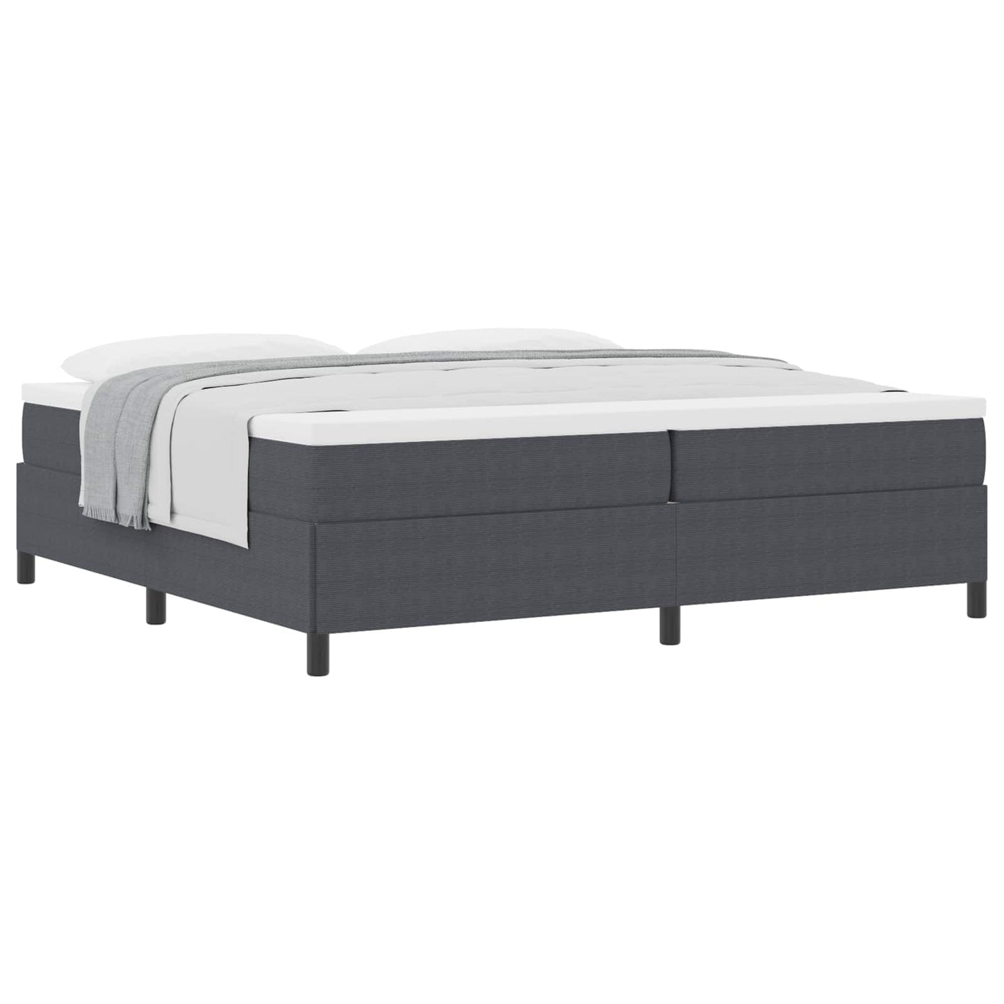 vidaXL Κρεβάτι με ελατήρια Σκούρο Γκρι 200 x 200 cm