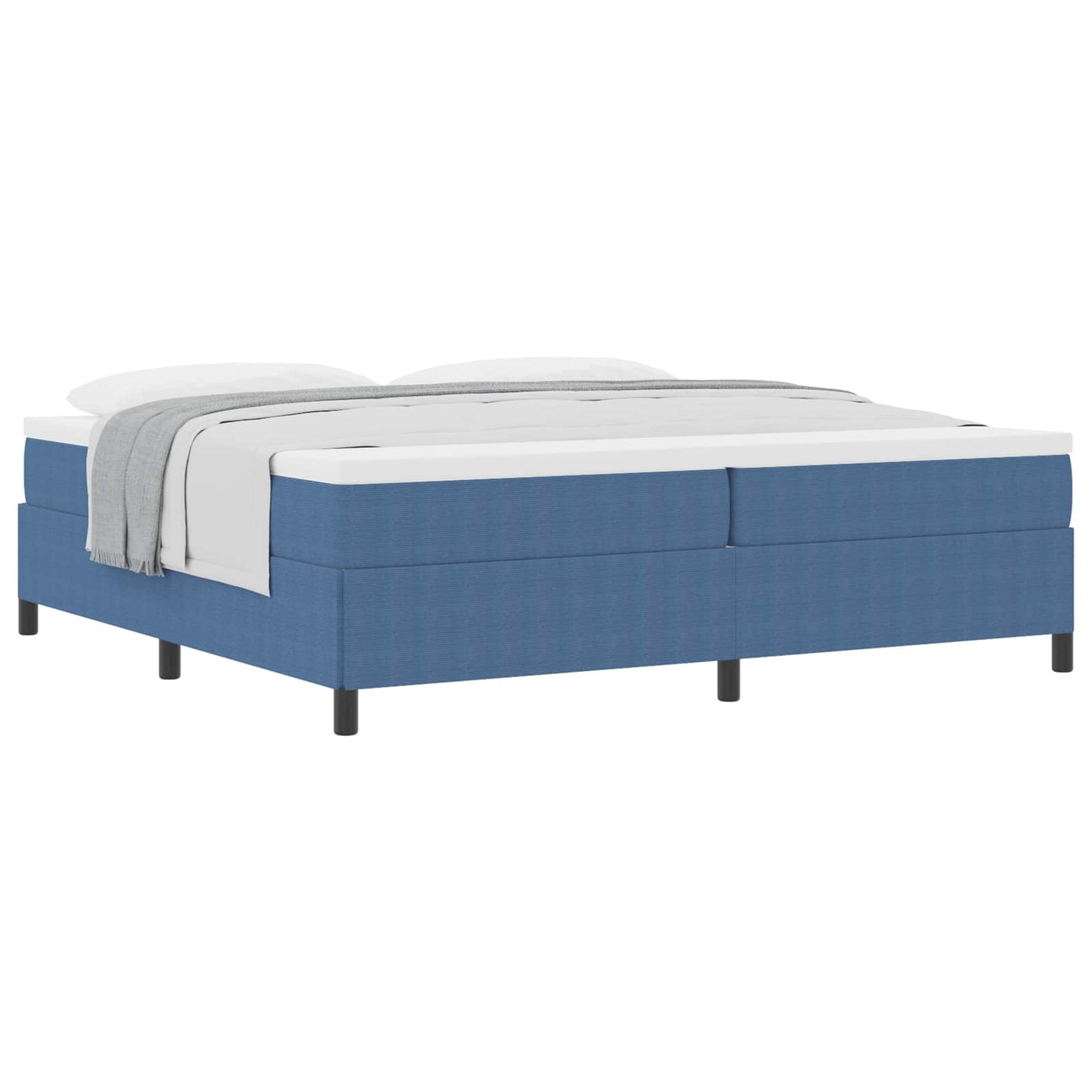 vidaXL Κρεβάτι με ελατήρια Μπλε 200 x 200 cm Υφασμάτινο Κορντουρά