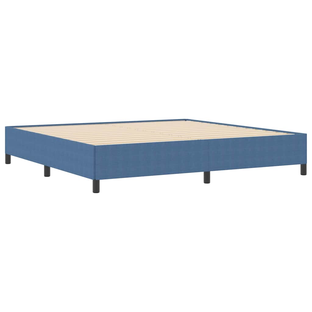 vidaXL Κρεβάτι με ελατήρια Μπλε 200 x 200 cm Υφασμάτινο Κορντουρά