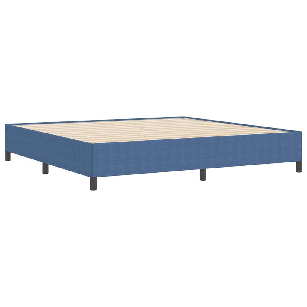 vidaXL Κρεβάτι με ελατήρια Μπλε 200 x 200 cm Υφασμάτινο Κορντουρά