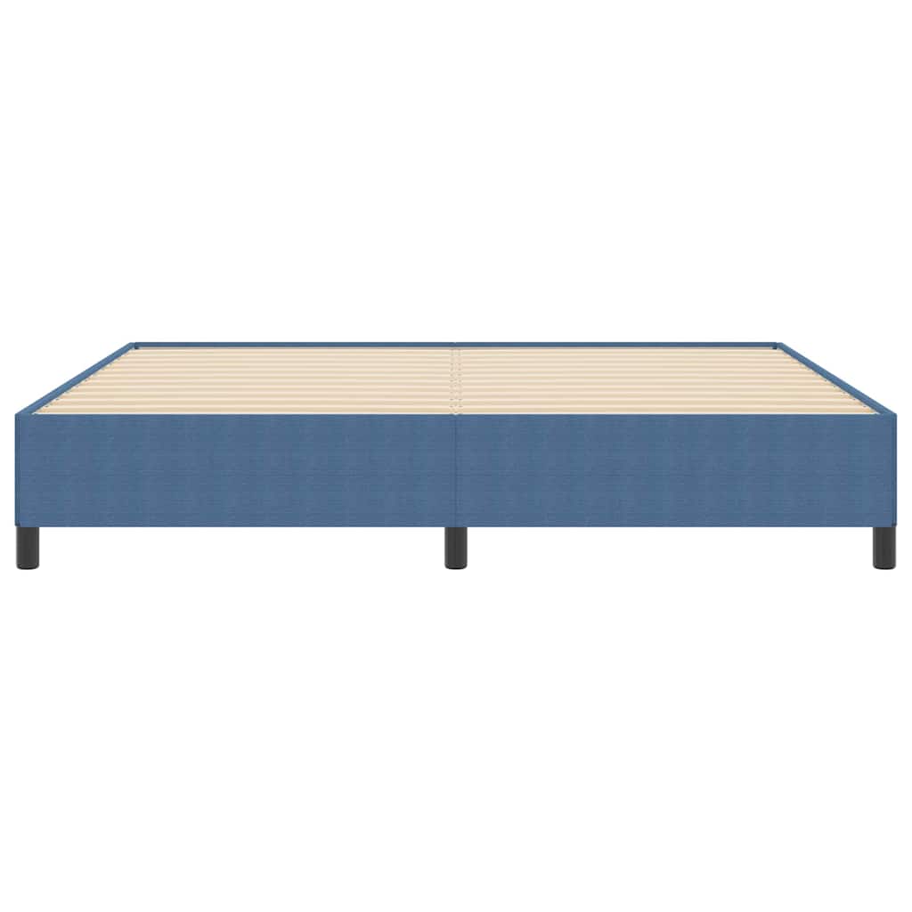 vidaXL Κρεβάτι με ελατήρια Μπλε 200 x 200 cm Υφασμάτινο Κορντουρά