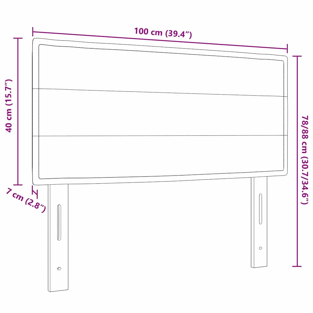 vidaXL Κεφαλάρι Κρεμ 100 cm ύφασμα