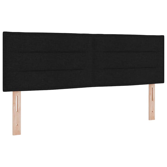 vidaXL Κεφαλάρι με κεφαλάρι Μαύρο 144 cm Τεχνητό Δέρμα