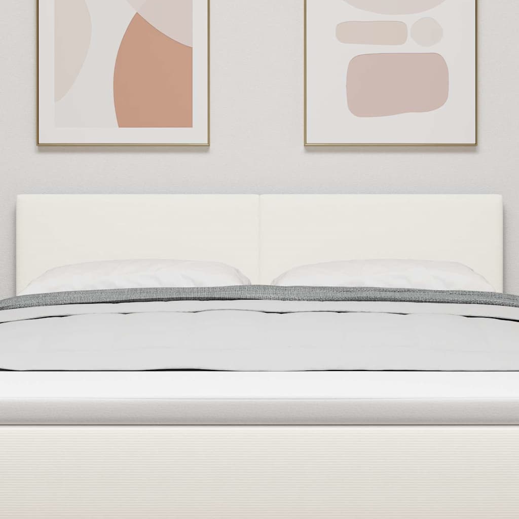 vidaXL Κεφαλάρι με κεφαλάρι Κρεμ 144 cm Τεχνητό Δέρμα