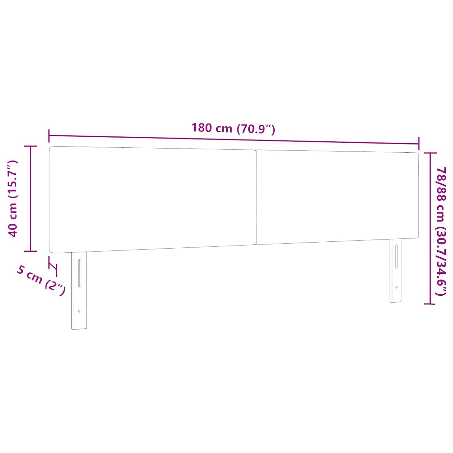 vidaXL Κεφαλάρι Σκούρο Γκρι 180 cm Υφασμάτινο Κορντουρά
