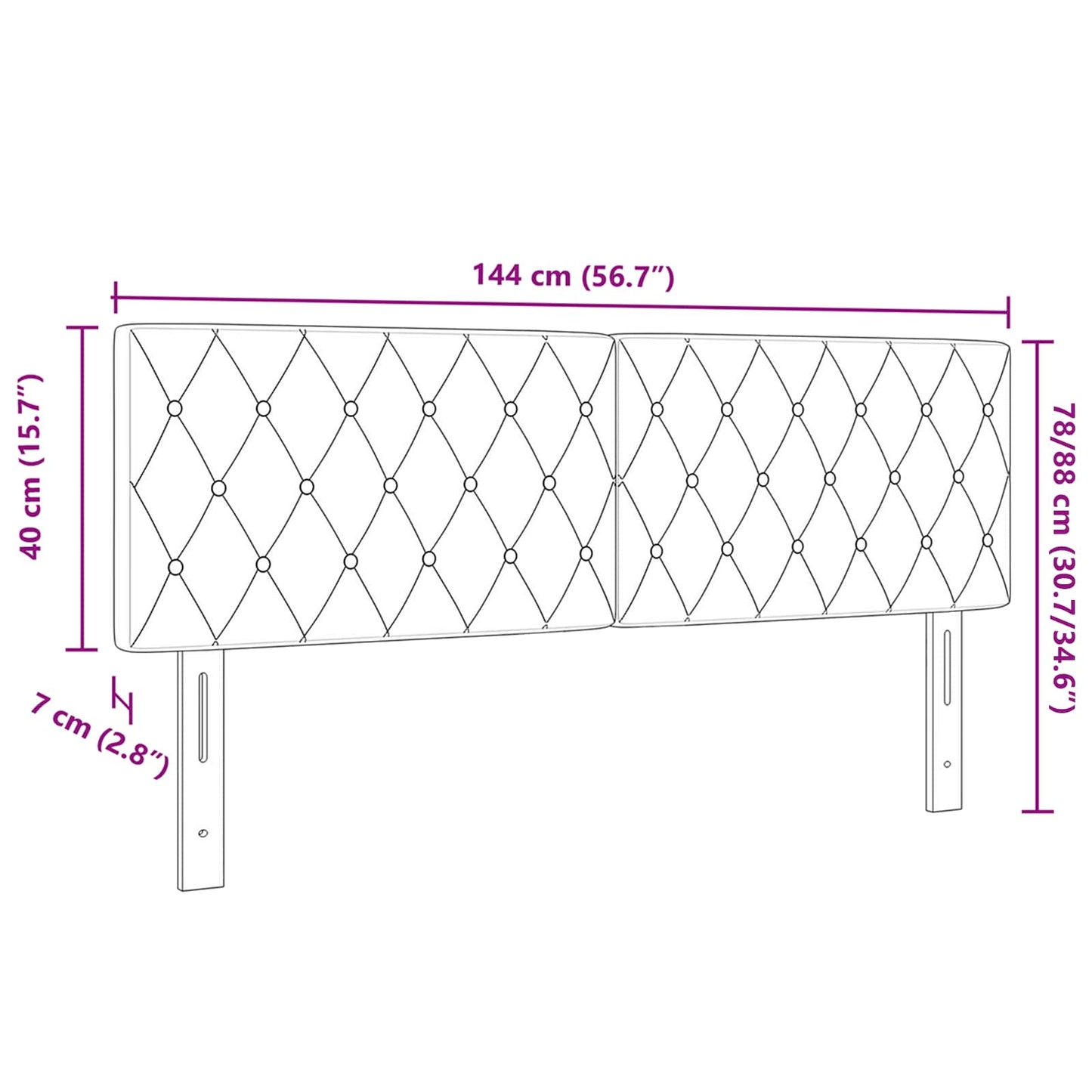 vidaXL Κεφαλάρι Ανοιχτό γκρι 144 cm Βελούδο