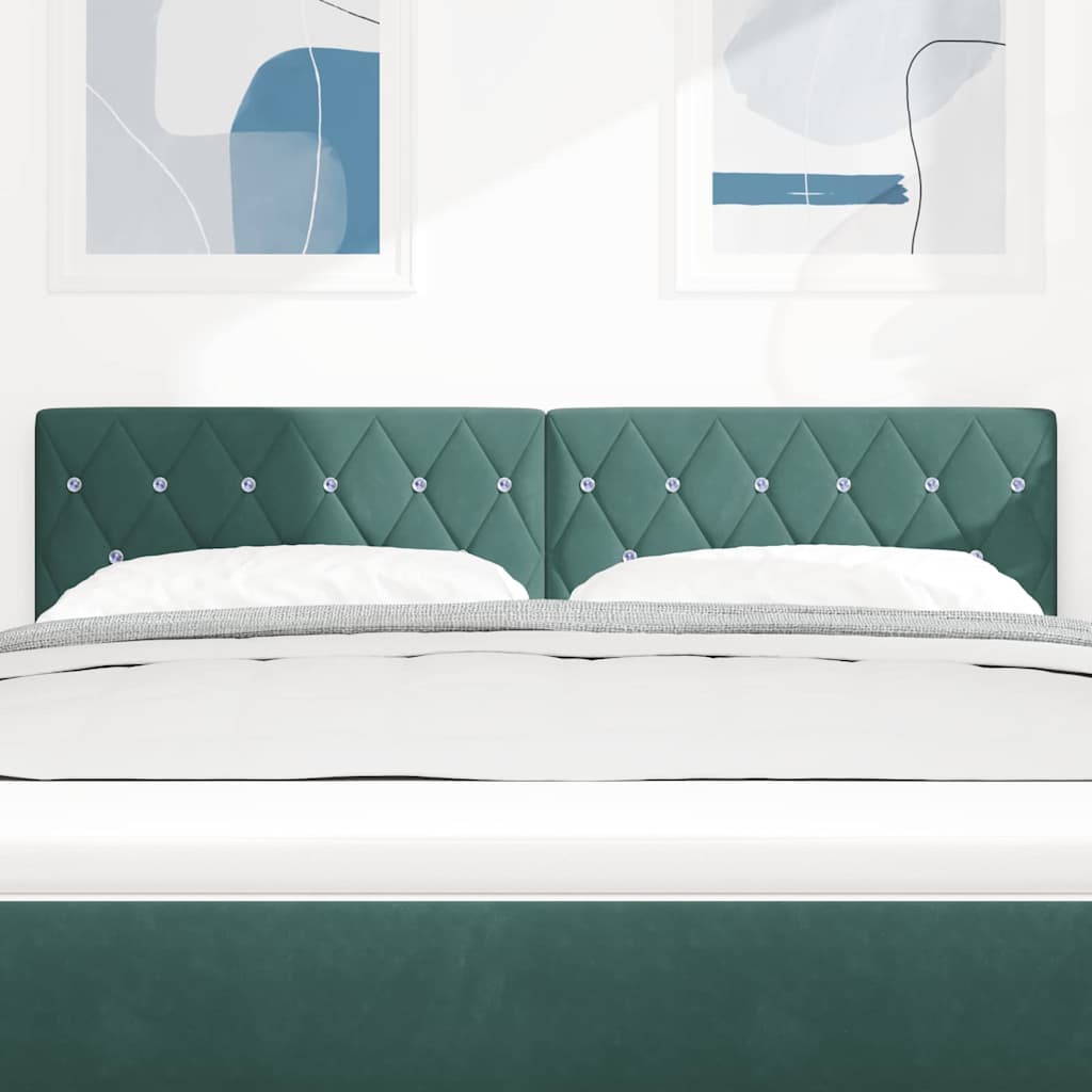 vidaXL Κεφαλάρι Σκούρο Πράσινο 144 cm Βελούδο