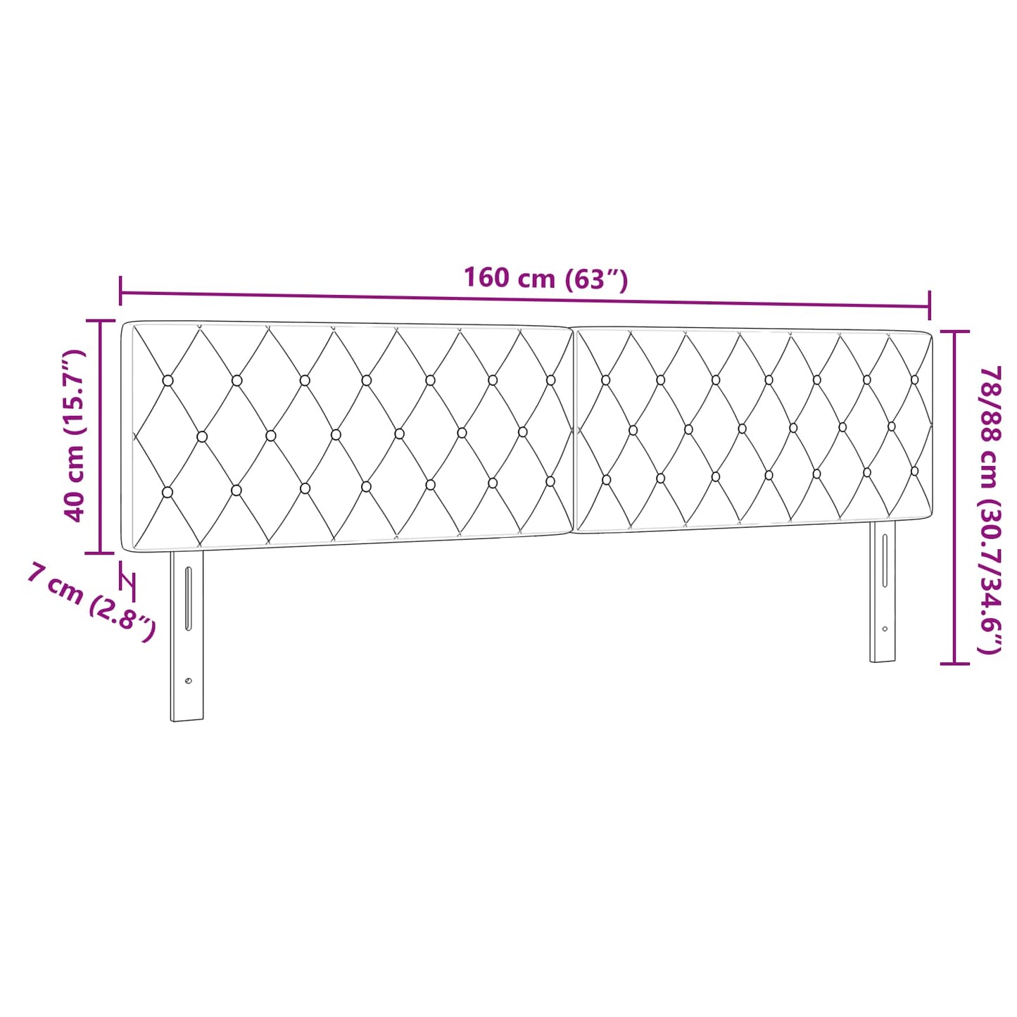 vidaXL Κεφαλάρι Μαύρο 160 cm Βελούδο