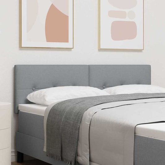 vidaXL Κεφαλάρι με κεφαλάρι Ανοιχτό γκρι 144 cm Τεχνητό Δέρμα