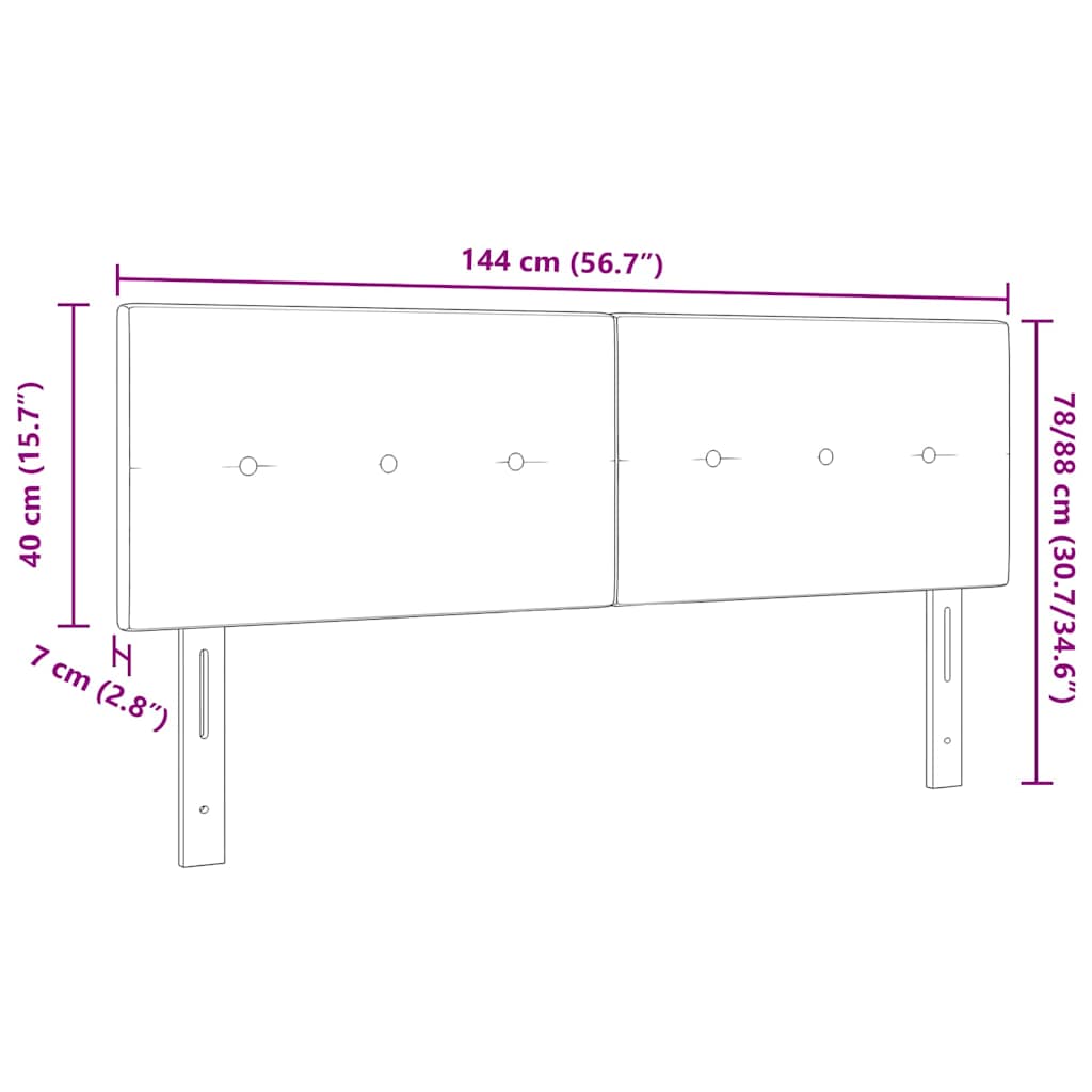 vidaXL Κεφαλάρι με κεφαλάρι Taupe 144 cm Τεχνητό Δέρμα