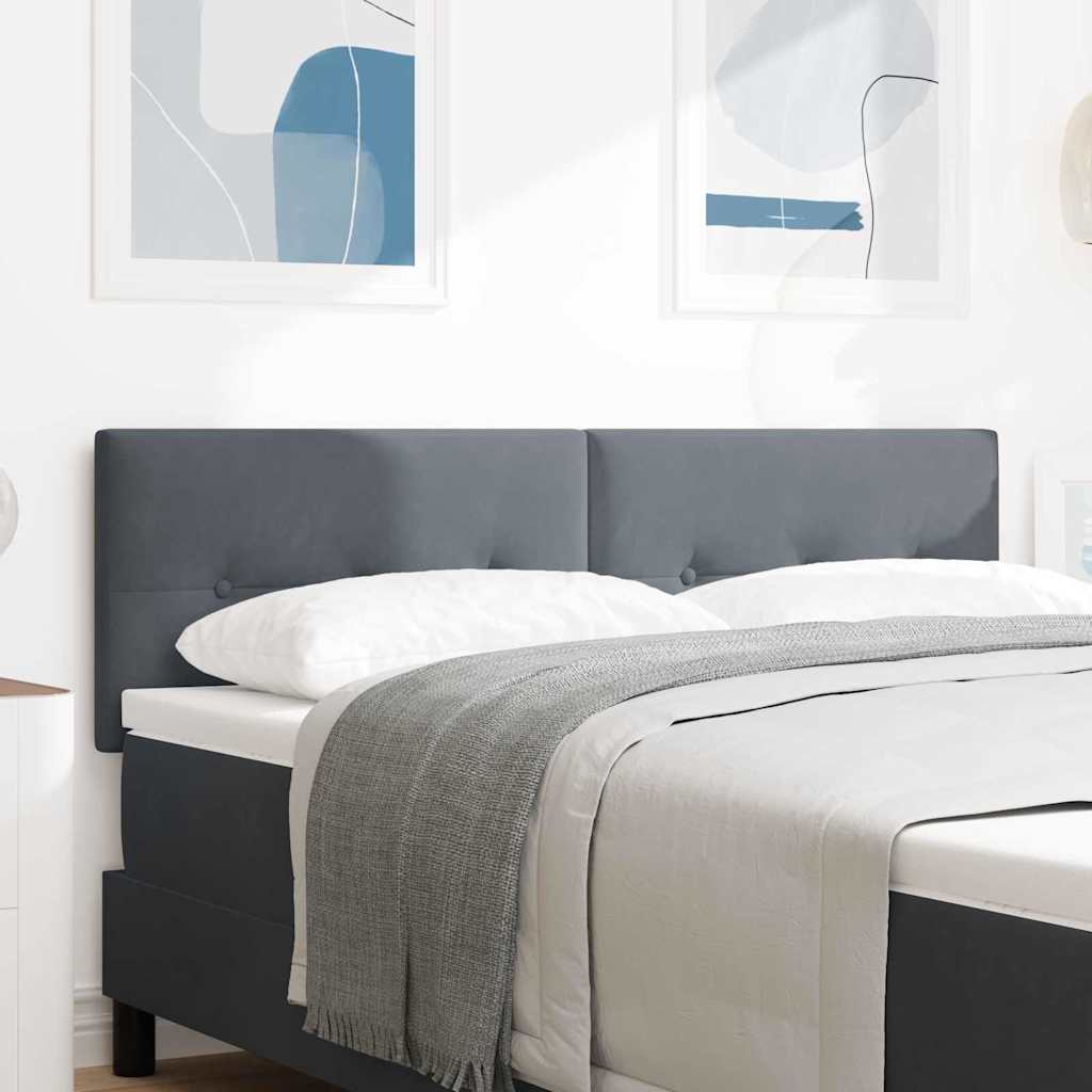 vidaXL Κεφαλάρι με κεφαλάρι Σκούρο Γκρι 144 cm Τεχνητό Δέρμα