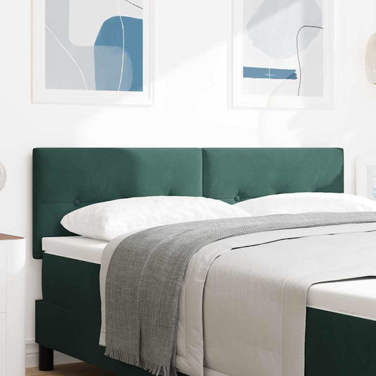 vidaXL Κεφαλάρι με κεφαλάρι Σκούρο Πράσινο 144 cm Τεχνητό Δέρμα