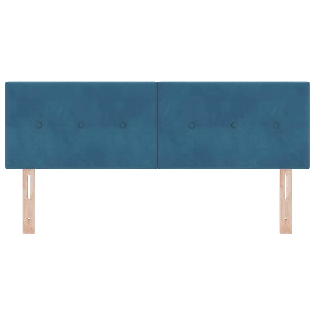 vidaXL Κεφαλάρι με κεφαλάρι Σκούρο Μπλε 144 cm Τεχνητό Δέρμα