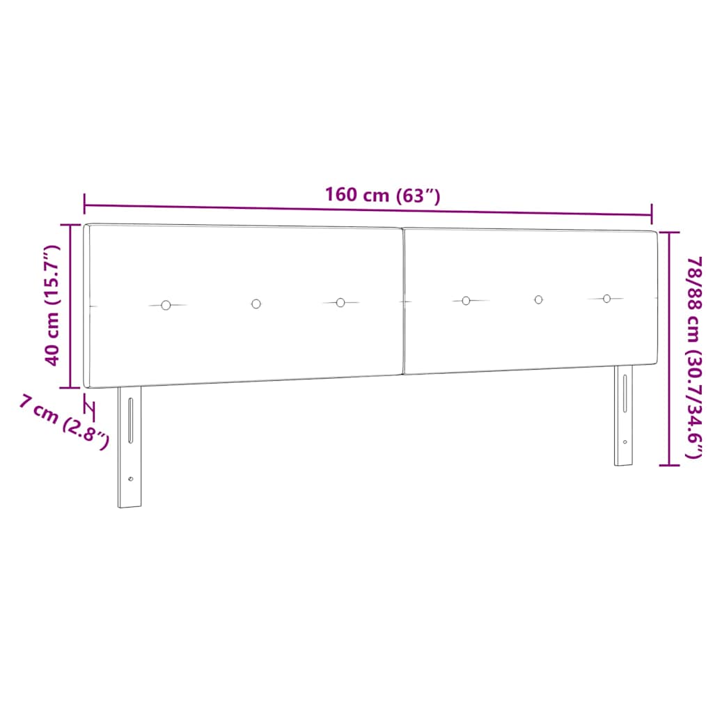 vidaXL Κεφαλάρι με κεφαλάρι Ροζ 160 cm Τεχνητό Δέρμα