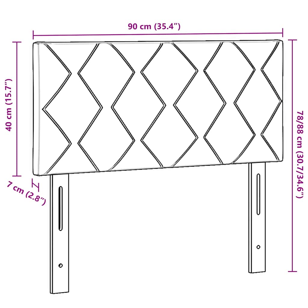 vidaXL Κεφαλάρι Σκούρο Καφέ 90 cm ύφασμα