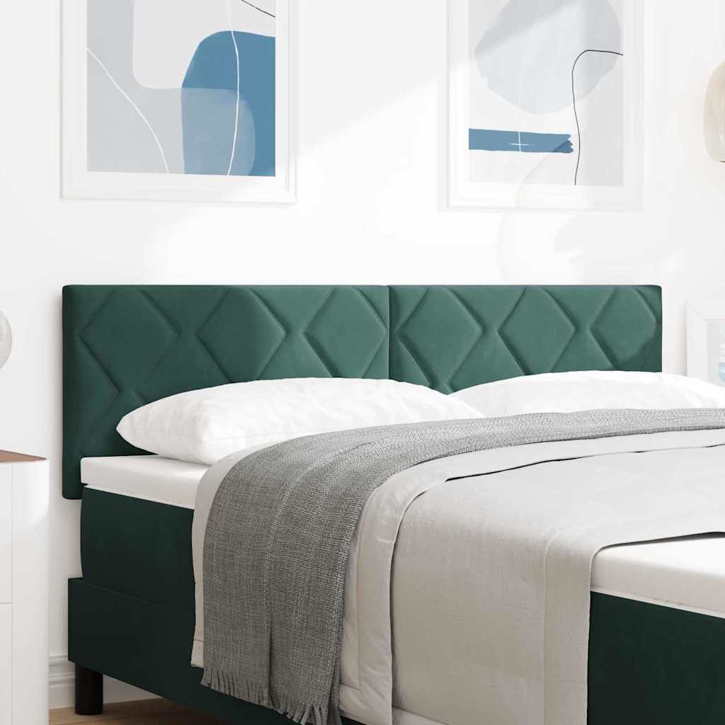 vidaXL Κεφαλάρι Σκούρο Πράσινο 144 cm Βελούδο