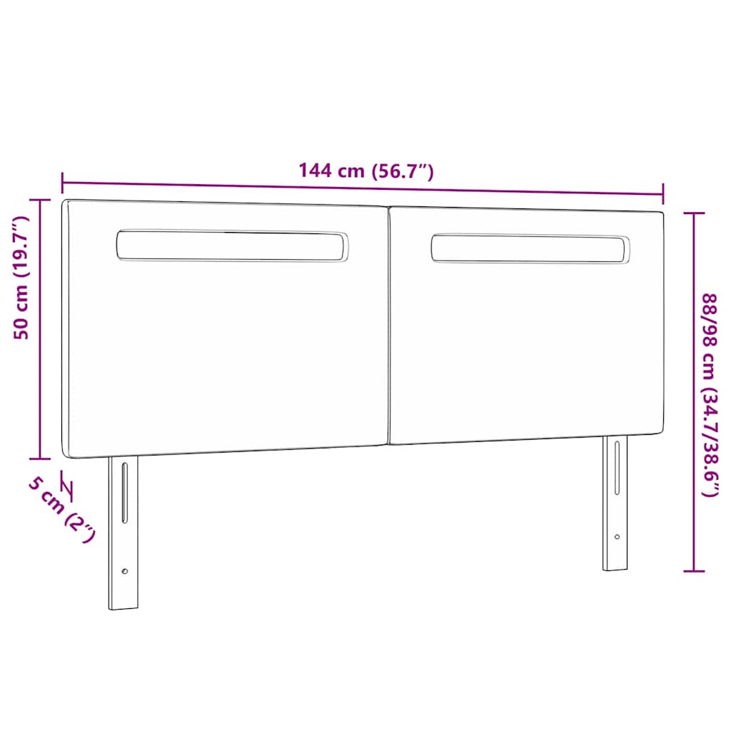 vidaXL Κεφαλάρι Επιτοίχιο με κεφαλάρι Μαύρο 144 cm PVC