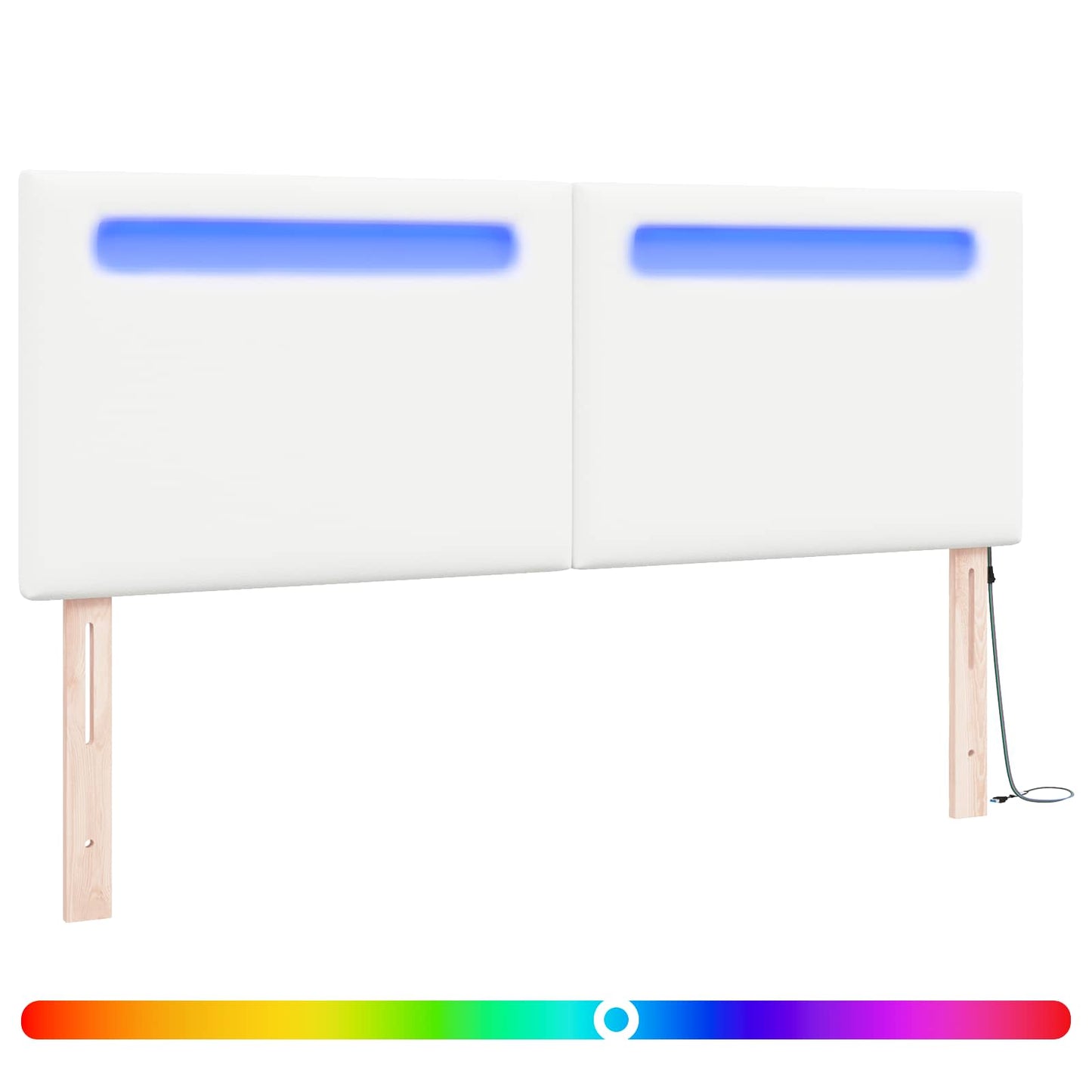 vidaXL LED κεφαλάρι Λευκό 160 cm Τεχνητό Δέρμα