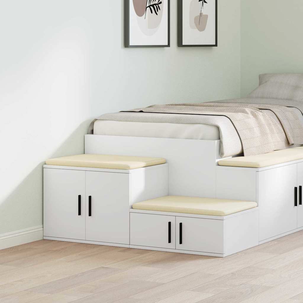 vidaXL Ντουλάπι αποθήκευσης 2 pcs Λευκό 127 x 41 x 40 εκ