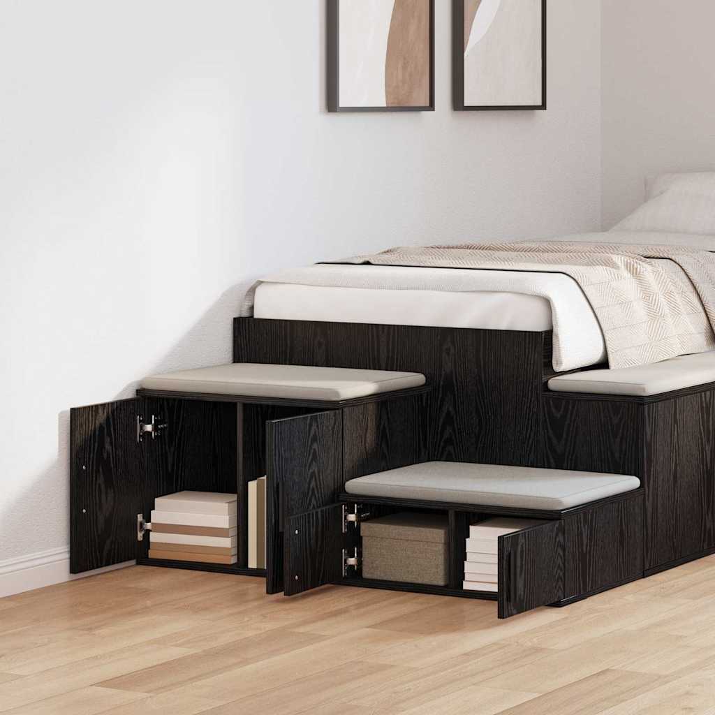 vidaXL Ντουλάπι αποθήκευσης 2 pcs Μαύρη Οξυά 127 x 41 x 40 εκ