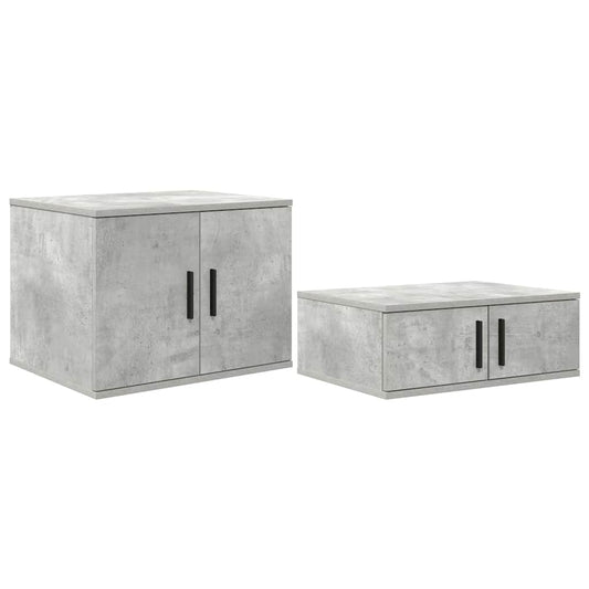 vidaXL Ντουλάπι αποθήκευσης 2 pcs Σκυρόδεμα Γκρι 127 x 41 x 40 εκ