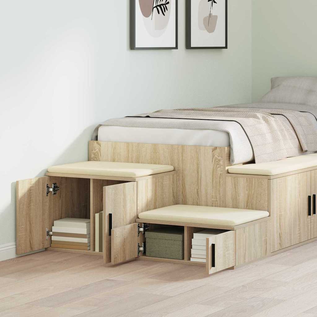 vidaXL Ντουλάπι αποθήκευσης 2 pcs Δρύς Sonoma 118 x 41 x 40 εκ