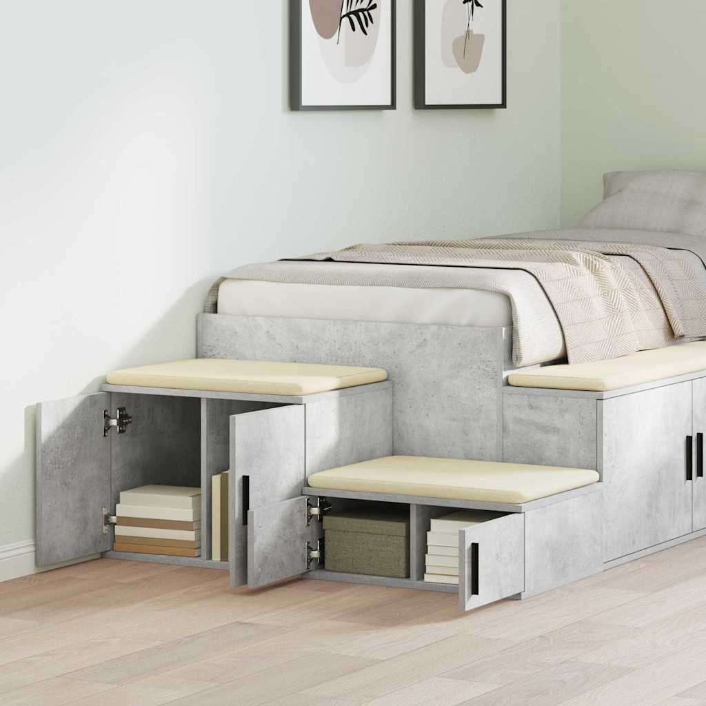 vidaXL Ντουλάπι αποθήκευσης 2 pcs Σκυρόδεμα Γκρι 118 x 41 x 40 εκ