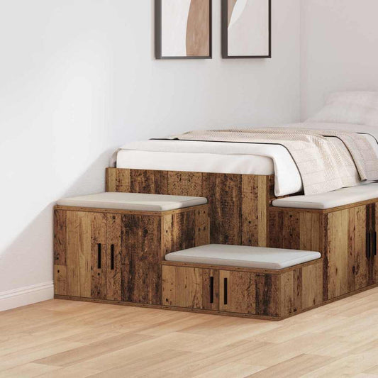 vidaXL Ντουλάπι αποθήκευσης 2 pcs Παλιό ξύλο 108 x 41 x 40 εκ