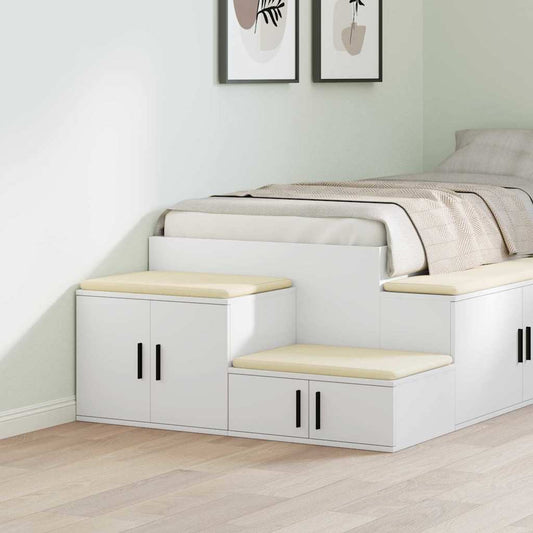 vidaXL Ντουλάπι αποθήκευσης 2 pcs Λευκό 103 x 41 x 40 εκ