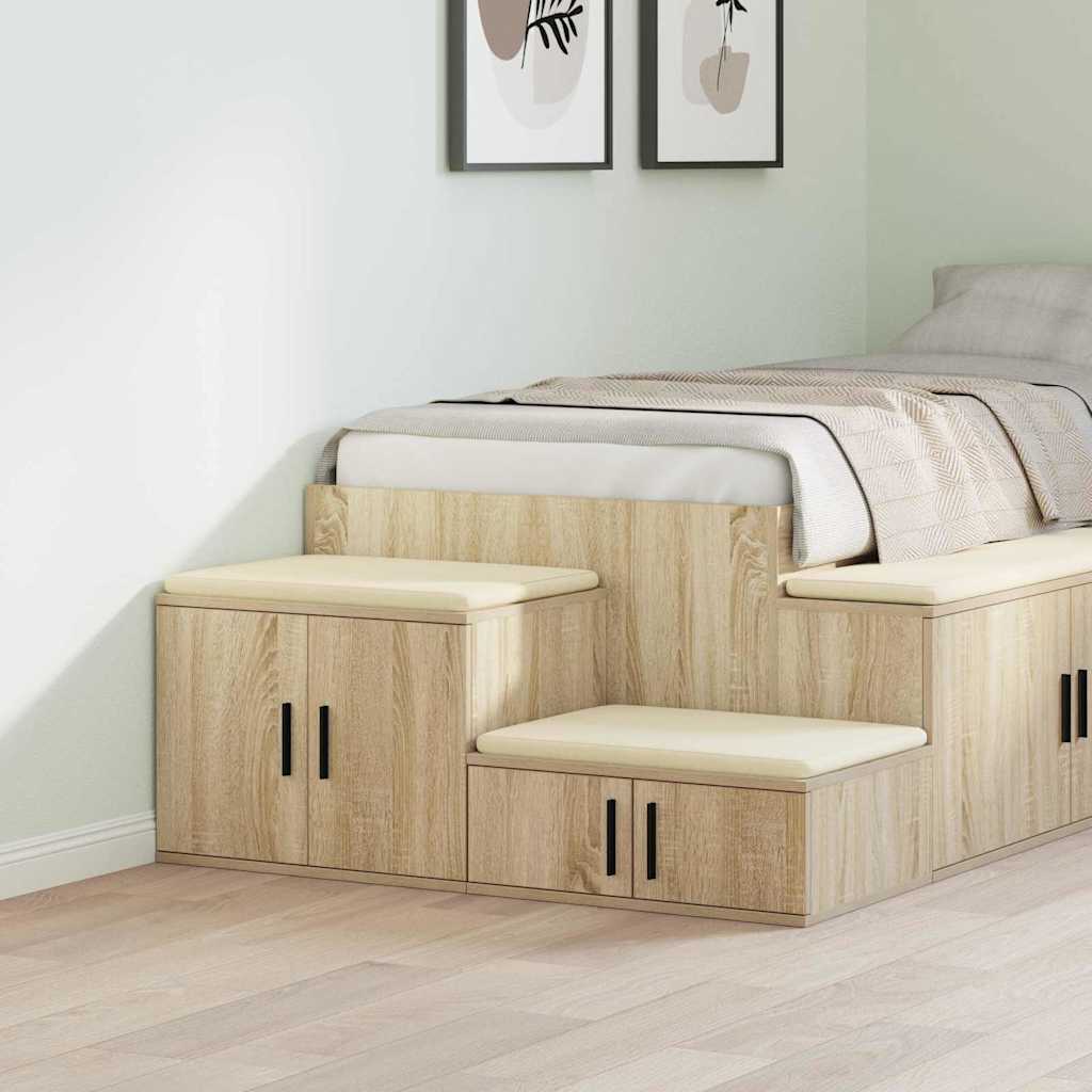 vidaXL Ντουλάπι αποθήκευσης 2 pcs Δρύς Sonoma 103 x 41 x 40 εκ