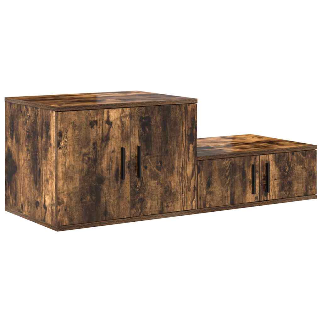 vidaXL Ντουλάπι αποθήκευσης 2 pcs Καπνιστό Δρύς 103 x 41 x 40 εκ