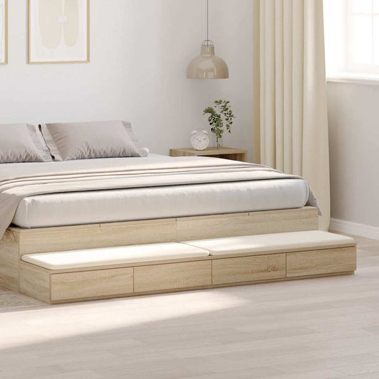 vidaXL Συρτάρια κρεβατιού με συρτάρι Δρύς Sonoma 200 x 36,5 x 16,5 εκ