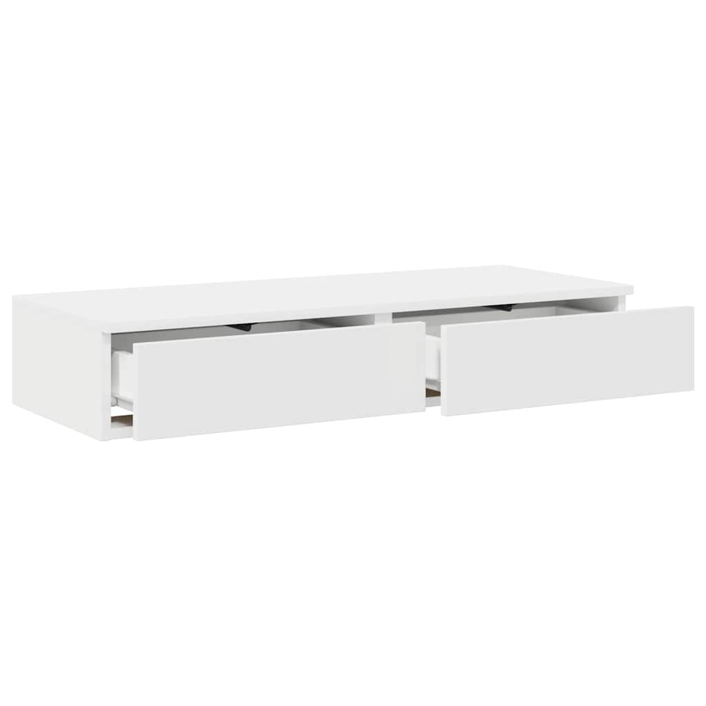 vidaXL Συρτάρια κρεβατιού Λευκό 90 x 36,5 x 16,5 εκ Επεξεργασμένο ξύλο