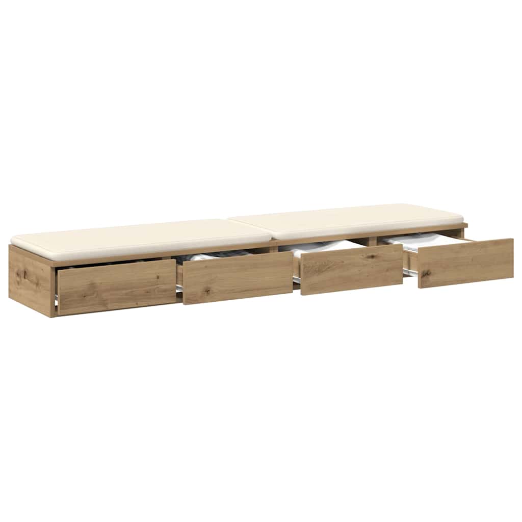 vidaXL Συρτάρια κρεβατιού με συρτάρι Artisan Oak 140 x 36,5 x 16,5 εκ