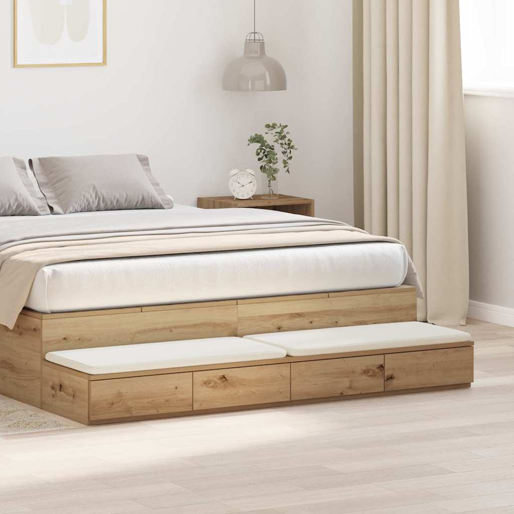vidaXL Συρτάρια κρεβατιού με συρτάρι Artisan Oak 160 x 36,5 x 16,5 εκ