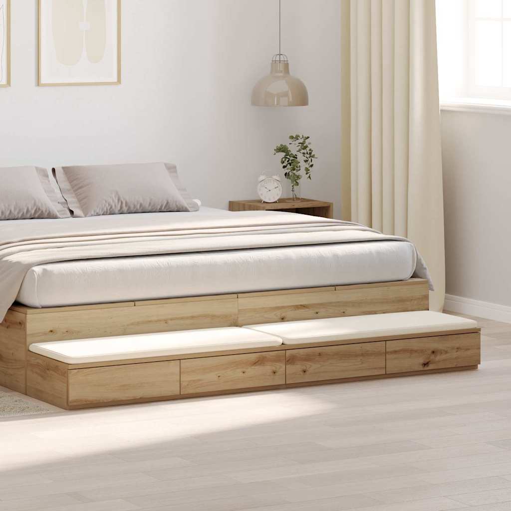 vidaXL Συρτάρια κρεβατιού με συρτάρι Artisan Oak 180 x 36,5 x 16,5 εκ