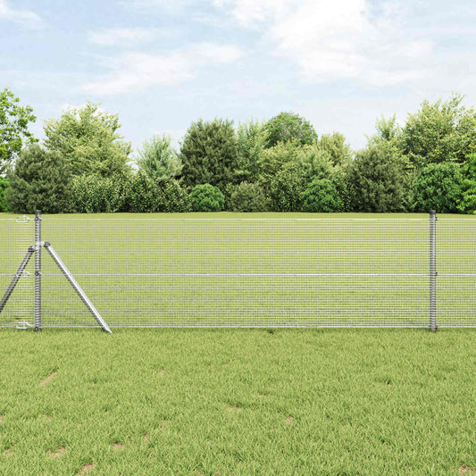 vidaXL Συγκολλητός φράχτης από σύρμα Ασημί 0.8 x 25 m
