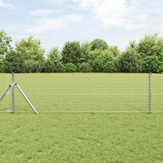 vidaXL Συγκολλητός φράχτης από σύρμα Ασημί 0.8 x 25 m