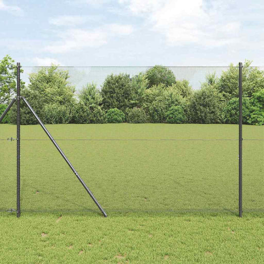 vidaXL Συγκολλητός φράχτης από σύρμα Γκρι 1.5 x 50 m
