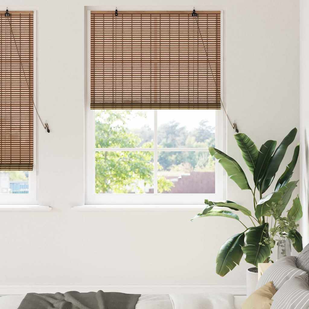 vidaXL Ρολό Παραθύρου Γεωμετρικό Καφέ 110 x 220 cm Μπαμπού