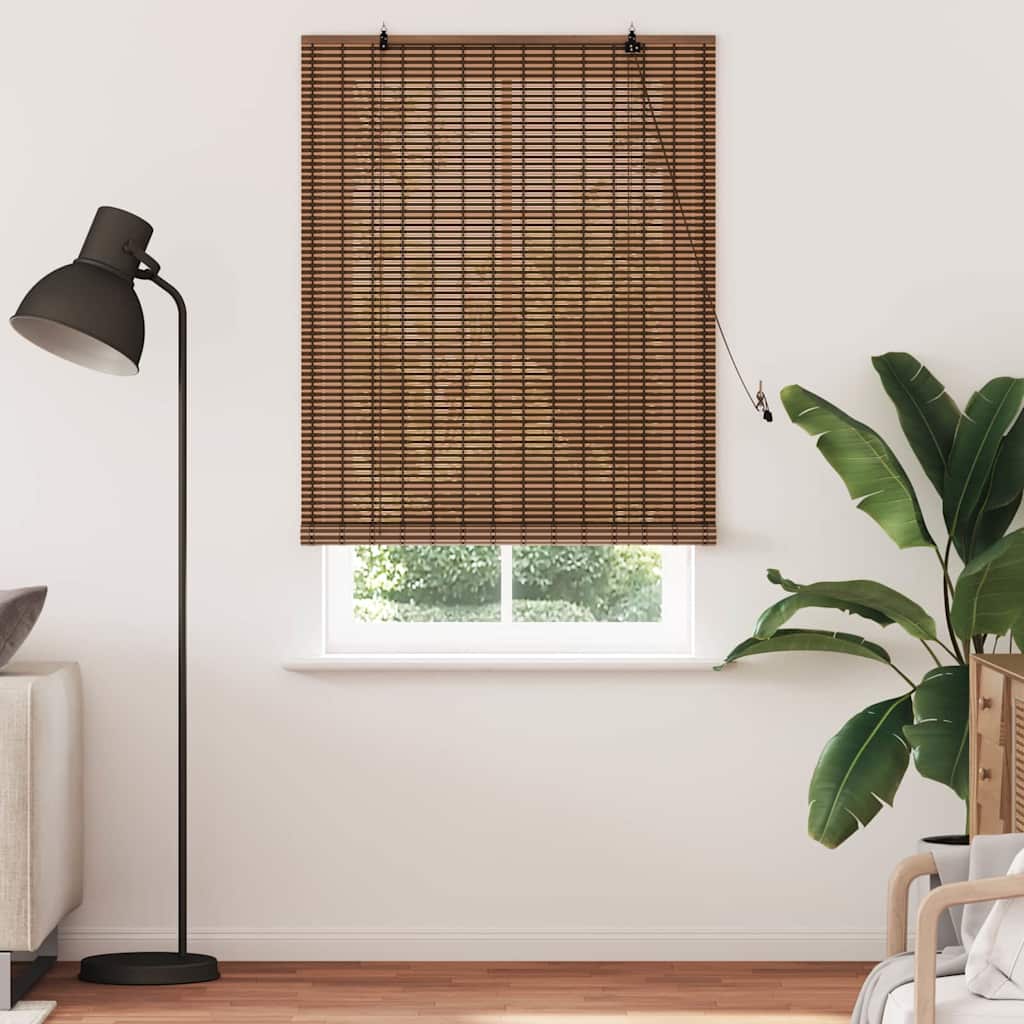 vidaXL Ρολό Παραθύρου Γεωμετρικό Καφέ 110 x 220 cm Μπαμπού