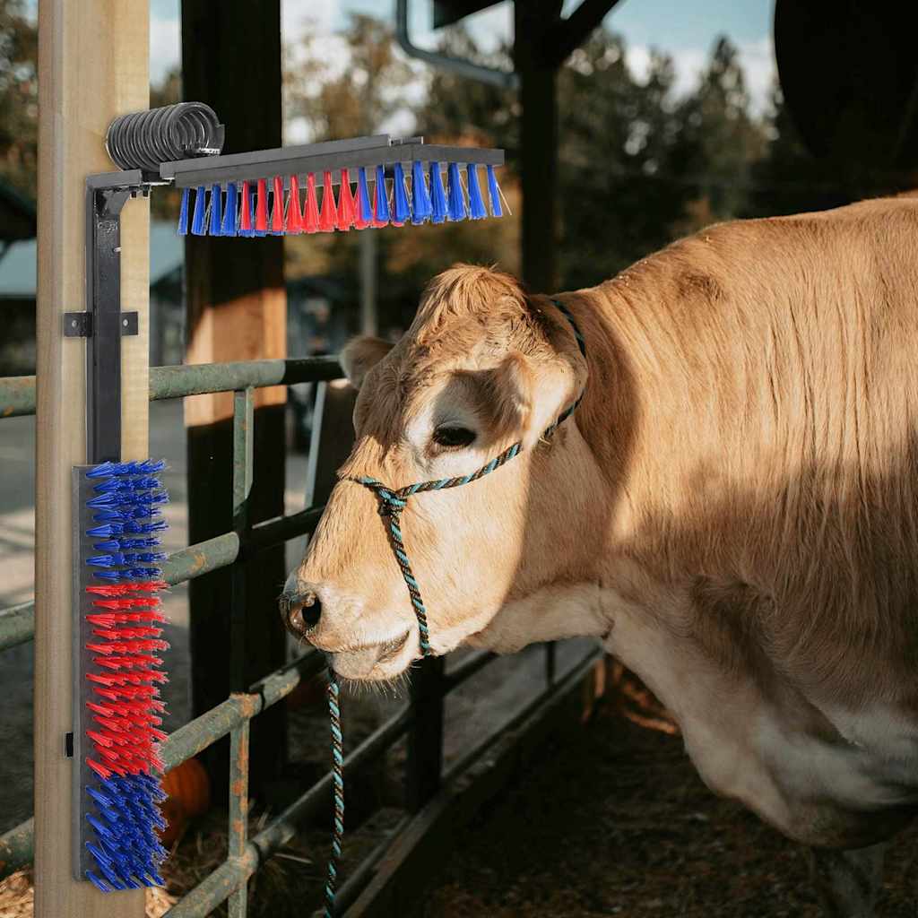 vidaXL Βούρτσες Βοοειδών Κόκκινο και μπλε 84 x 10 x 91 εκ. PVC