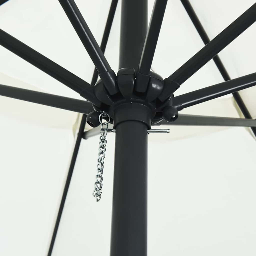 vidaXL Ομπρέλα Κήπου 395x245 εκ Μπεζ Λευκό