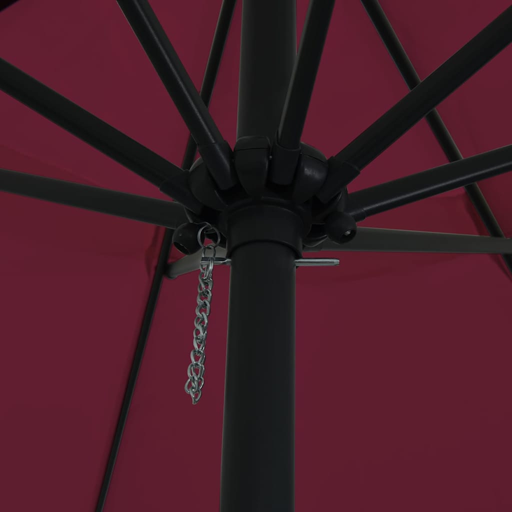 vidaXL Ομπρέλα Κήπου ø395x245 cm Μπορντό