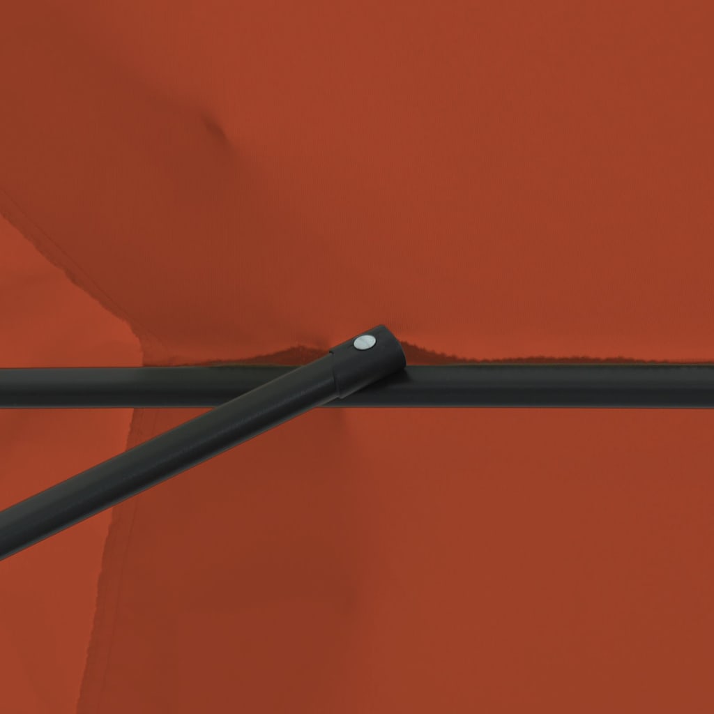 vidaXL Ομπρέλα Κήπου Τερακότα 395 x 395 x 245 εκ.