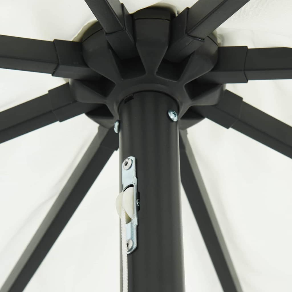 vidaXL Ομπρέλα Κήπου με LED Φώτα ø395x245 εκ. Σαμπανί